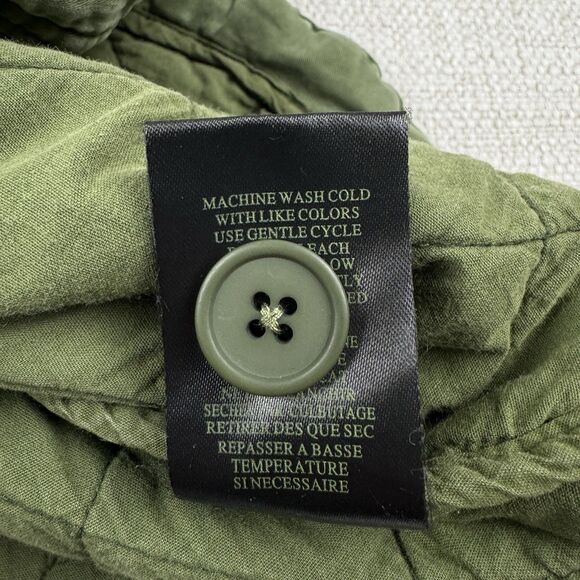 Blank NYC Happy Camper Long Quilted Jacket Women's Green Shacket Large - Picture 16 of 16